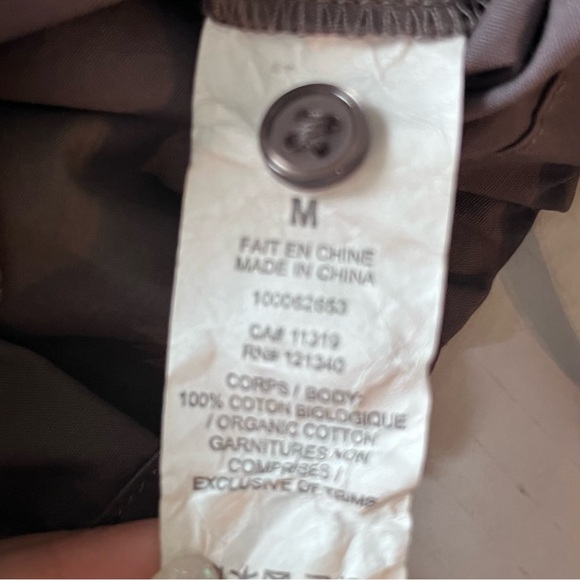 Garage sleeveless organic cotton cropped shirt drawstring buttons grey size M - Picture 7 of 12